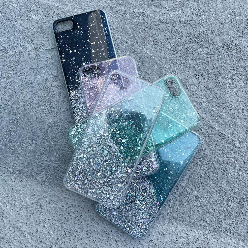 Wozinsky Star Glitter silikonikuori Xiaomi Redmi Note 10S/Redmi Note 10 - läpinäkyvä