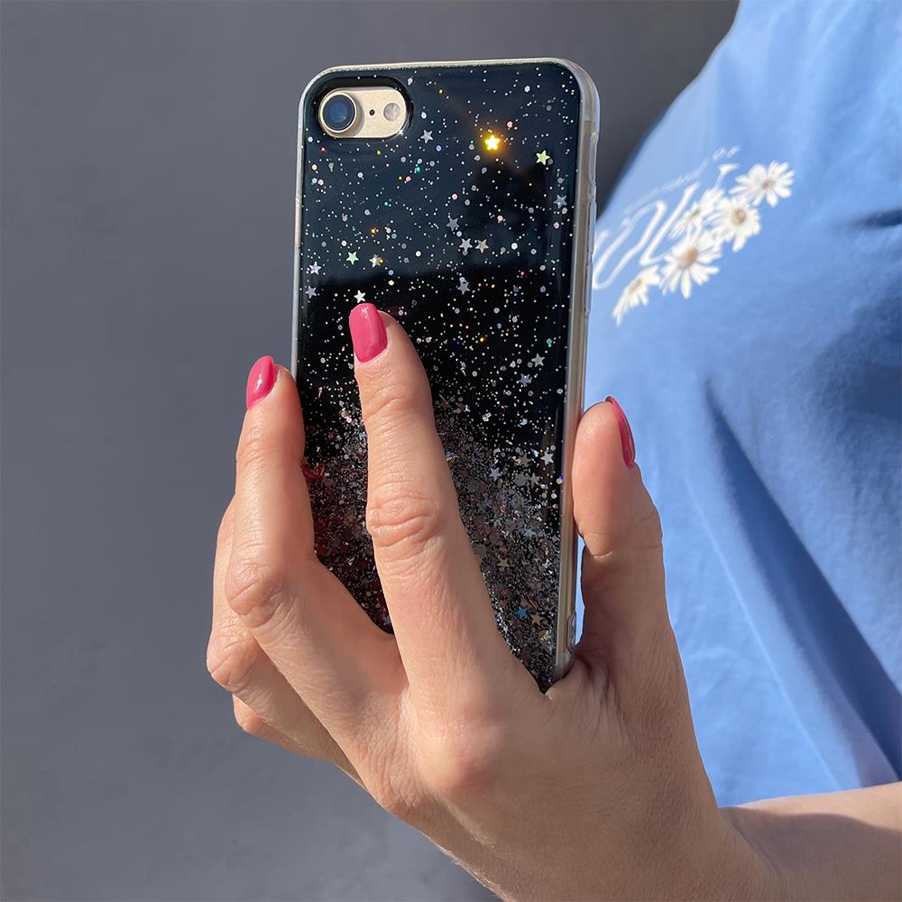 Wozinsky Star Glitter silikonikuori Xiaomi Redmi Note 10S/Redmi Note 10 - läpinäkyvä