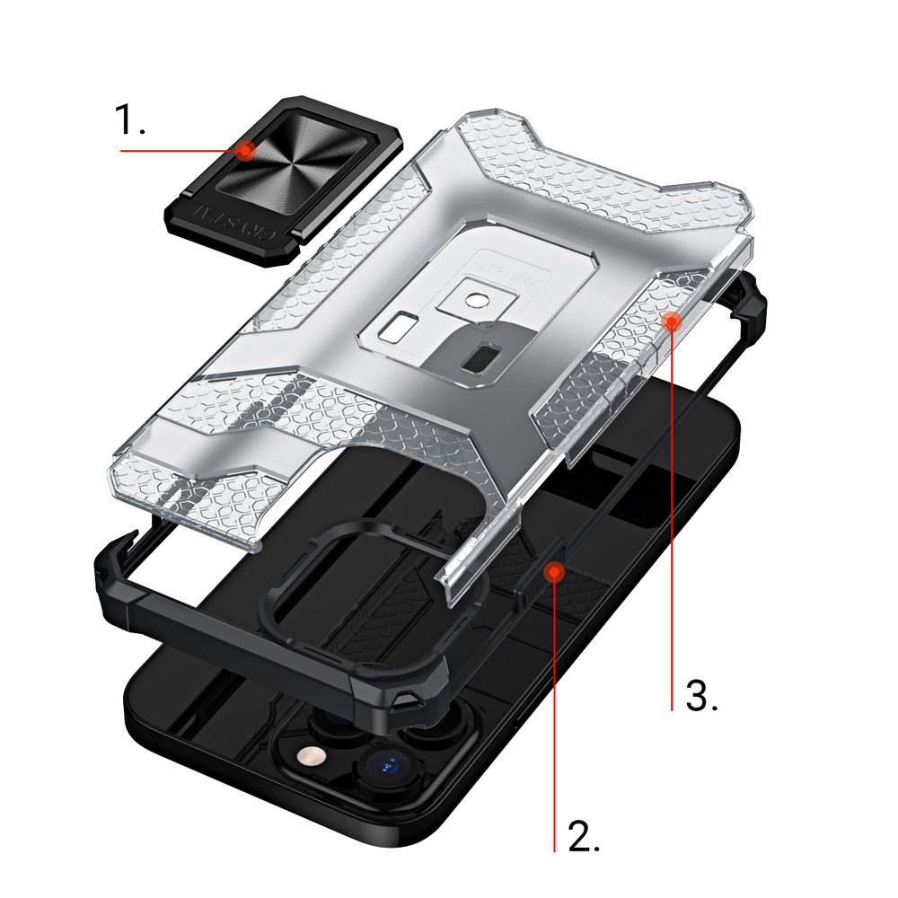 Crystal Ring Case -kotelo Apple iPhone 13 Pro:lle - punainen