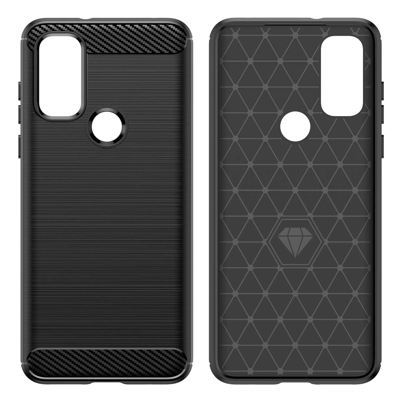 Carbon Shield TPU -kotelo Motorola Moto G Play 2023:lle - musta