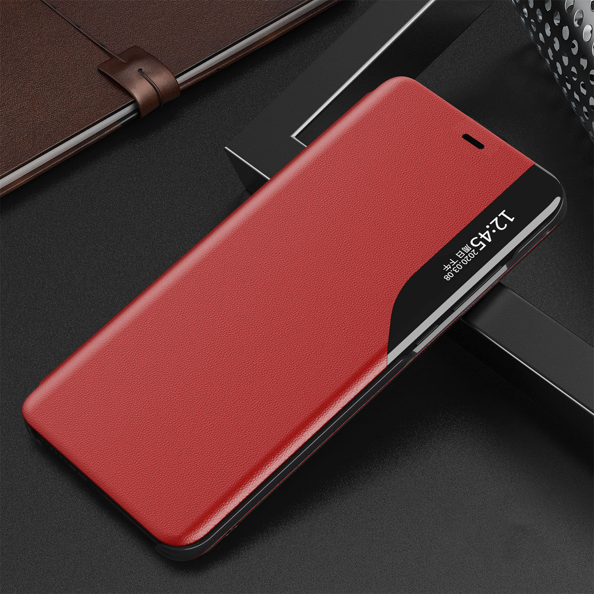 Tyylikäs kirjakotelo View Case Apple iPhone 13 Mini - punainen
