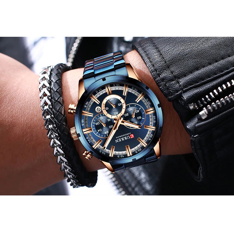 Kello CURREN LU-6225 - Hopea / Musta