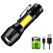 Mini LED-taskulamppu USB-latauksella - Musta